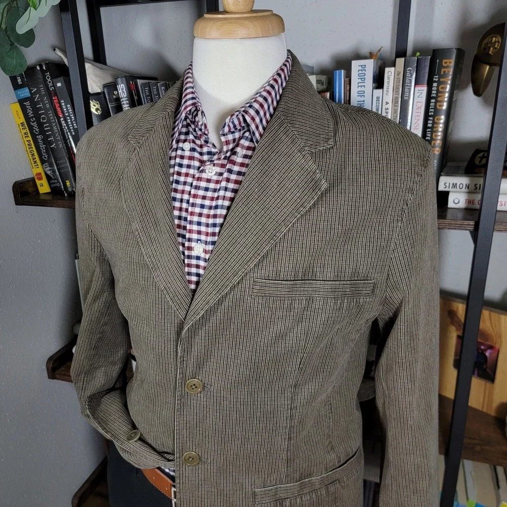 VTG The Territory Ahead Men's Sport Jacket Three Button Brown‎ Cotton Blend Med